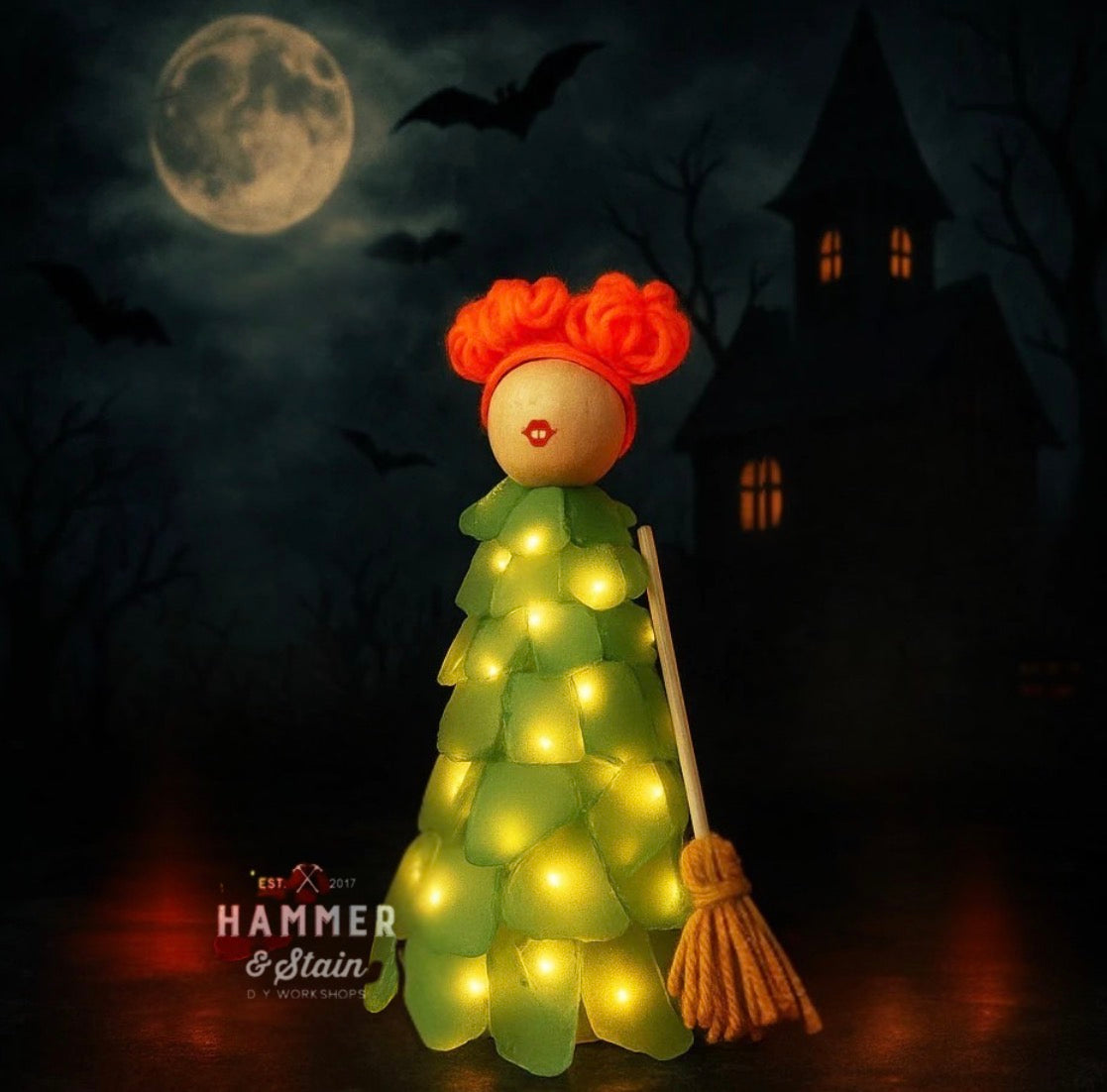 10/21/25 DIY Sanderson Sister Trio Sea Glass Trees at Norse Brewing Longhouse in Zebulon,NC