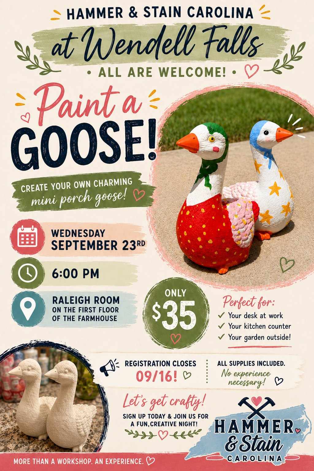 09/23/26 Paint A Goose at Wendell Falls
